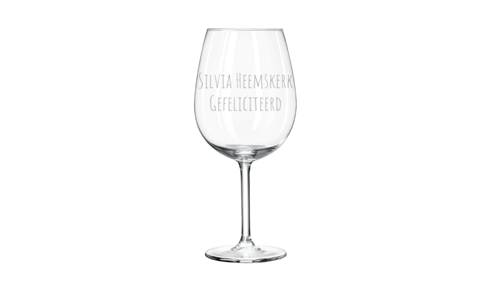 Wijnglas Met eigen tekst Standaard