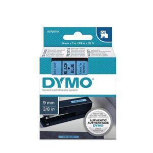 Dymo D1 Labelcassette, 9 mm x 7 m, Zwart op Blauw