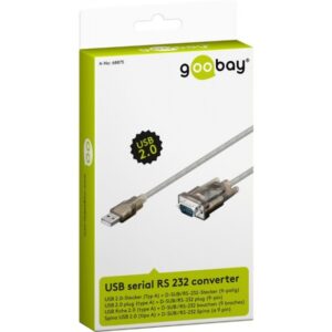 Goobay USB/RS232 converter seriële kabel Zwart USB Type-A DB-9