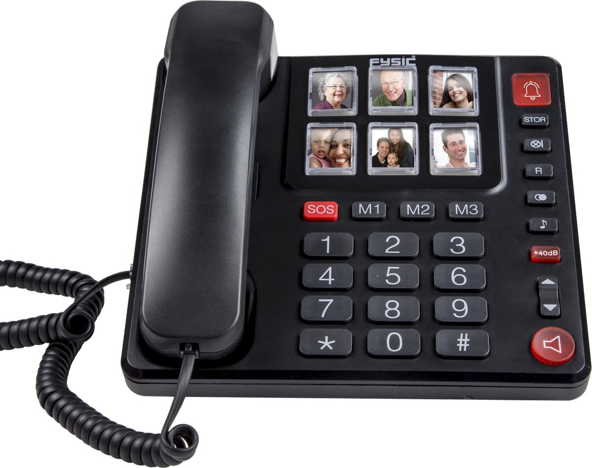 Fysic FX-3930 Senioren Foto Telefoon – 6 Fototoetsen, handenvrij telefoneren en luid belvolume